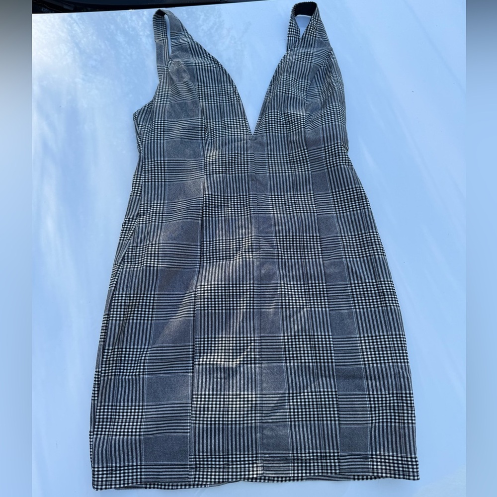 Plaid V-Neck Dress